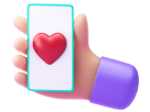 smartphone with a heart